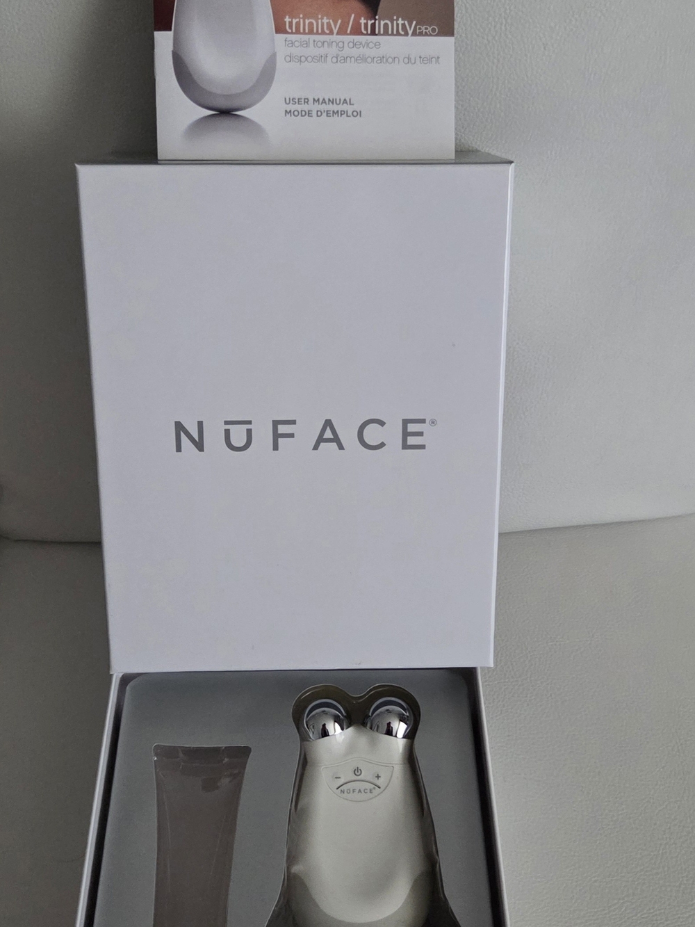 NuFace Trinity Pro Microcurrent Facial Toning Device - White & Silver